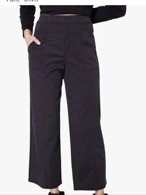 Escape By Habitat Wide-Leg Flood Pull-On Pants in Black Sz.L NWT